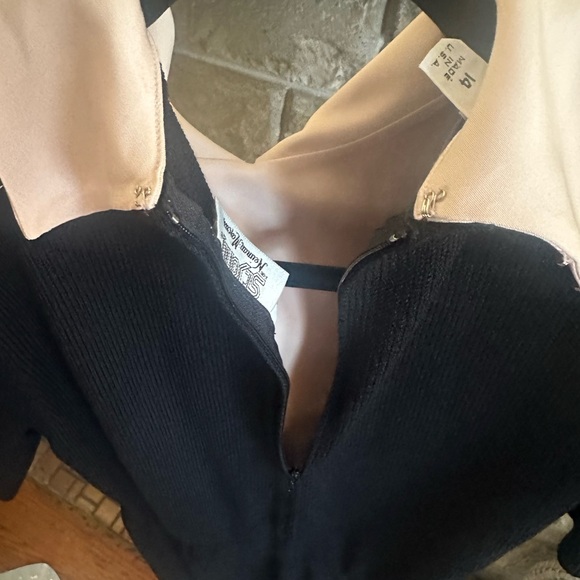 Vintage St John wool blend black collared dress 14 - Picture 2 of 7